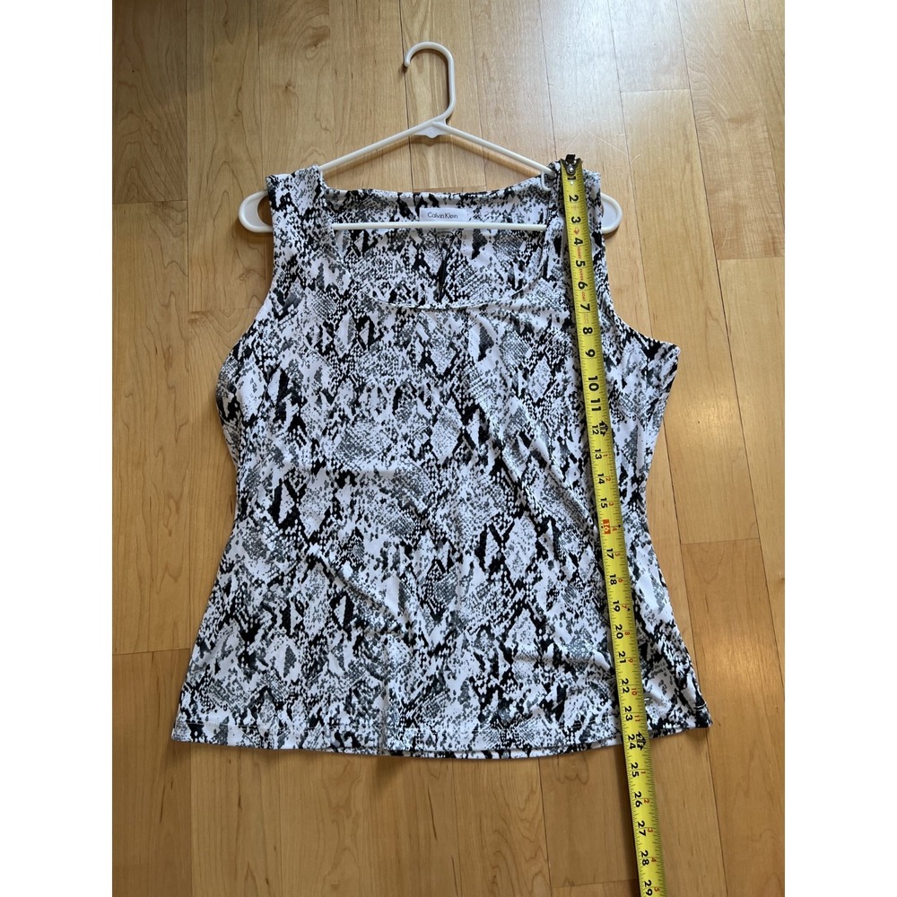 Calvin Klein Wom sleeveless knit top scoop neck multi color snake print XL NWT - Picture 6 of 11